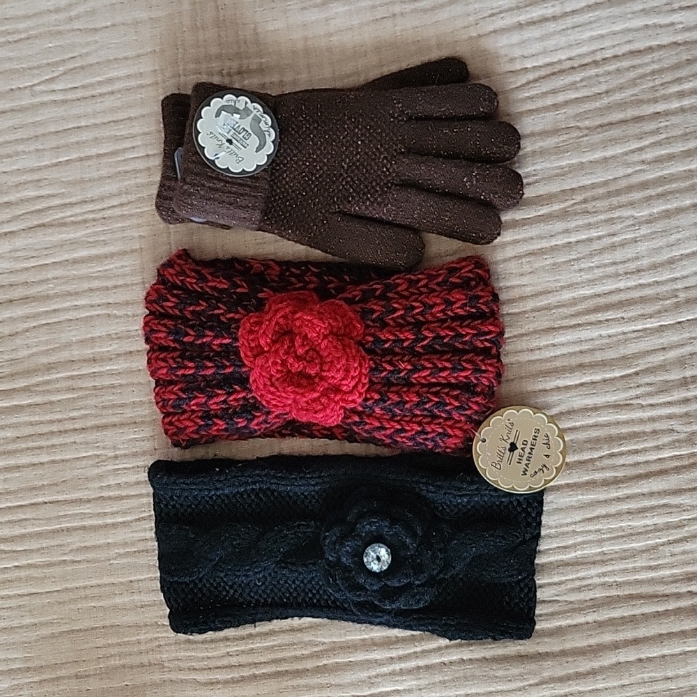 Britt's Knit gloves and headwarmer